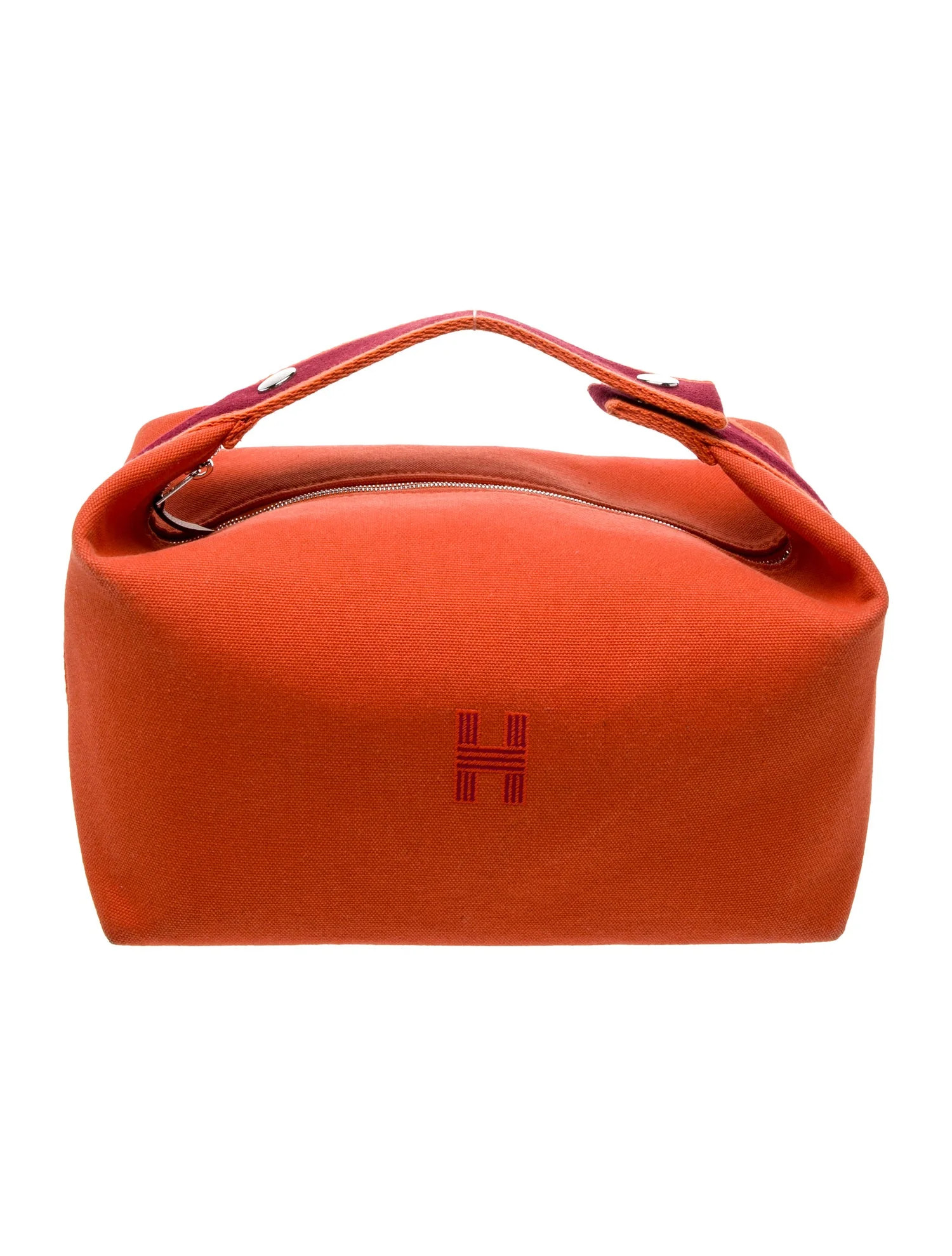 Hermès Large Toile Bride-a-Brac Case - Orange Handle Bags, Handbags - HER809414 | The RealReal | The RealReal