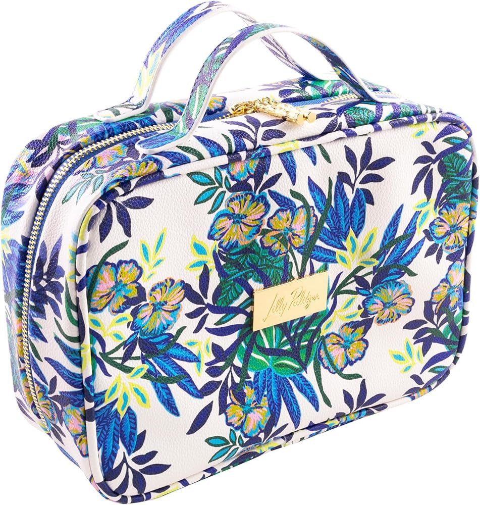 Lilly Pulitzer Cosmetic Case with Two Zippered Pockets, Vinyl Window, and Handles, Easy to Clean ... | Amazon (US)