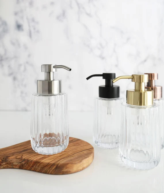 Flora Fluted Foaming Glass Soap Dispenser | Etsy (US)