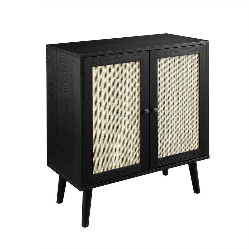 Modern Boho Wood and Rattan 2 Door Accent Cabinet - Saracina Home | Target