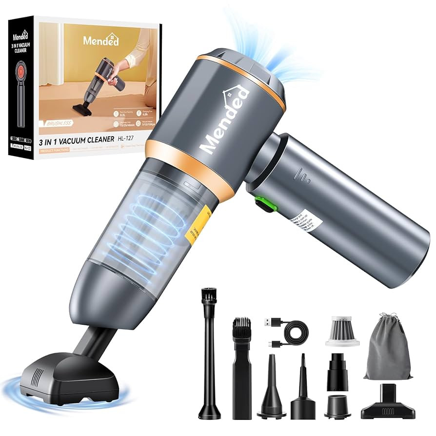 MENDED Handheld Car Vacuum Cleaner 15000PA Portable,Cordless 3 in 1 Handheld Vacuum with 2025 Upg... | Amazon (US)