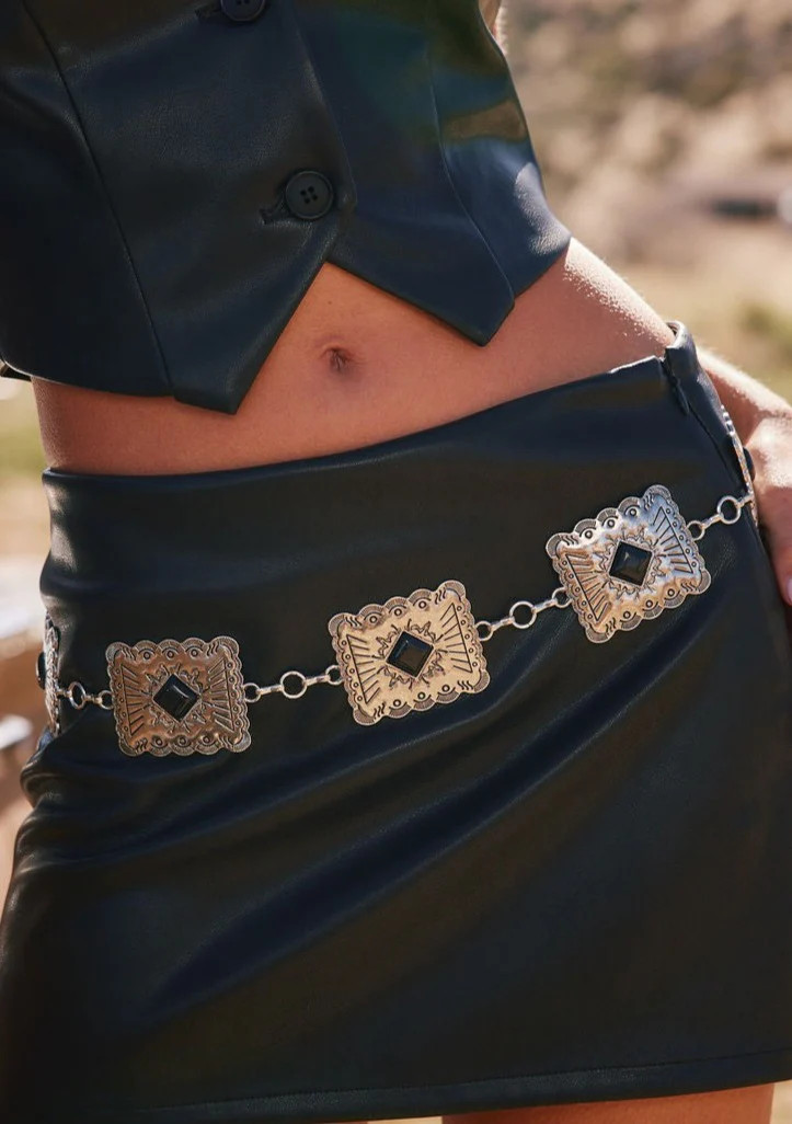 Hattie Rectangle Silver Statement Belt | 12th Tribe