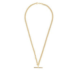 NJO Designs 18K Plated Sterling Silver T-Bar Necklace | QVC