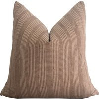 Brown Stripe Pillow Cover With Sashiko Stitching | Etsy (US)