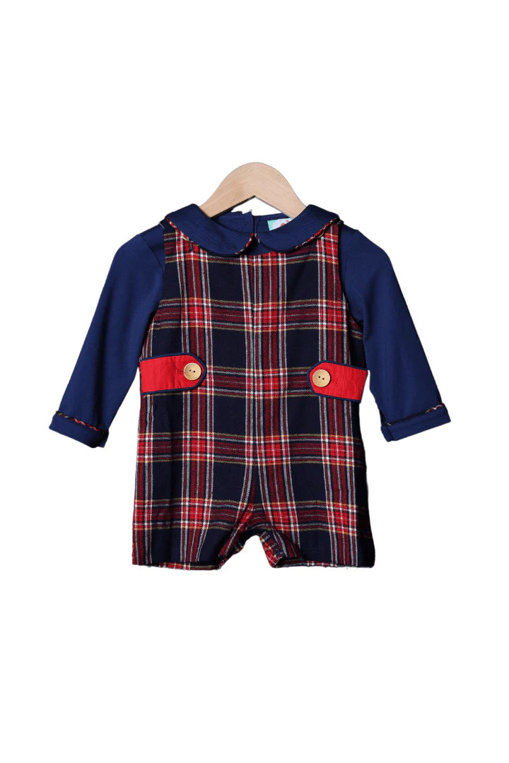 Christmas Tartan Plaid Jon Jon Set | The Smocked Flamingo
