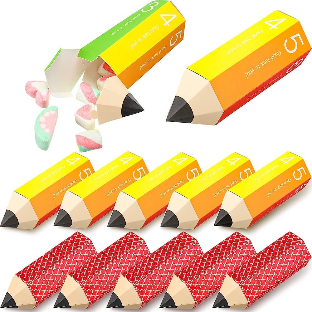 Epakh 24 Pcs Back to School Gift Box Party Favor Box Pencil Shaped Candy Box for Birthday Party G... | Amazon (US)