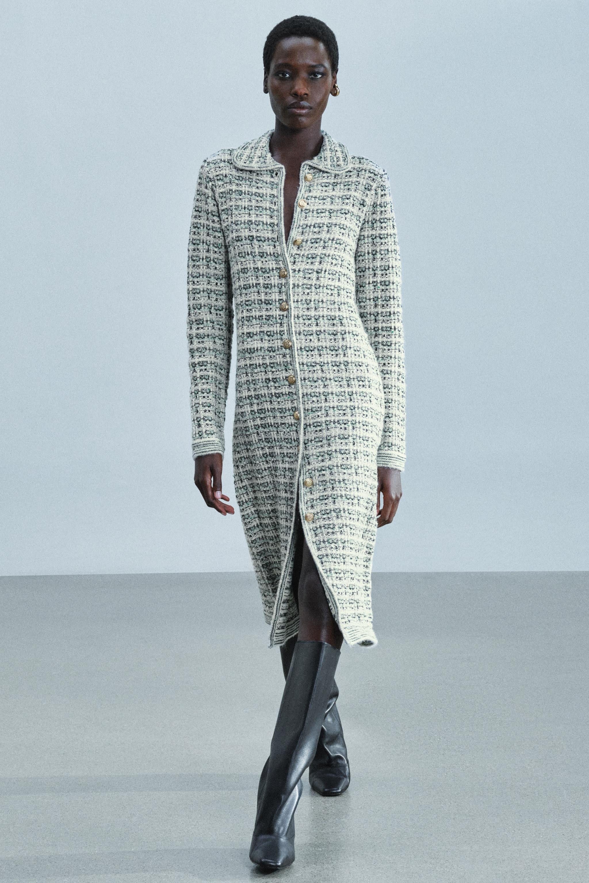 LONG TEXTURED COAT WITH METALLIC YARN | Zara US