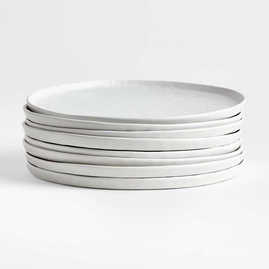 Mercer Matte White Dinner Plates, Set of 8 | Crate & Barrel