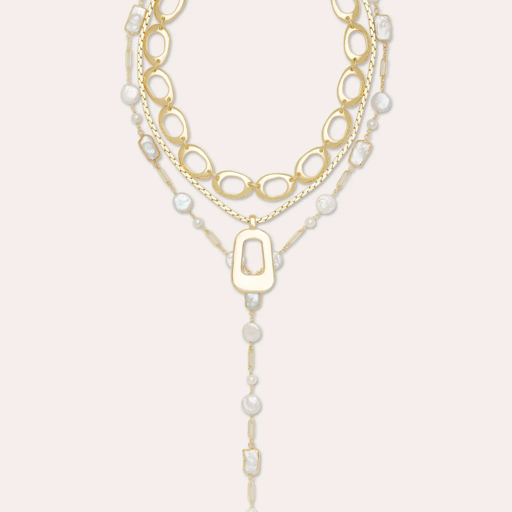 Elissa Pearl Lariat Necklace | Ramy Brook