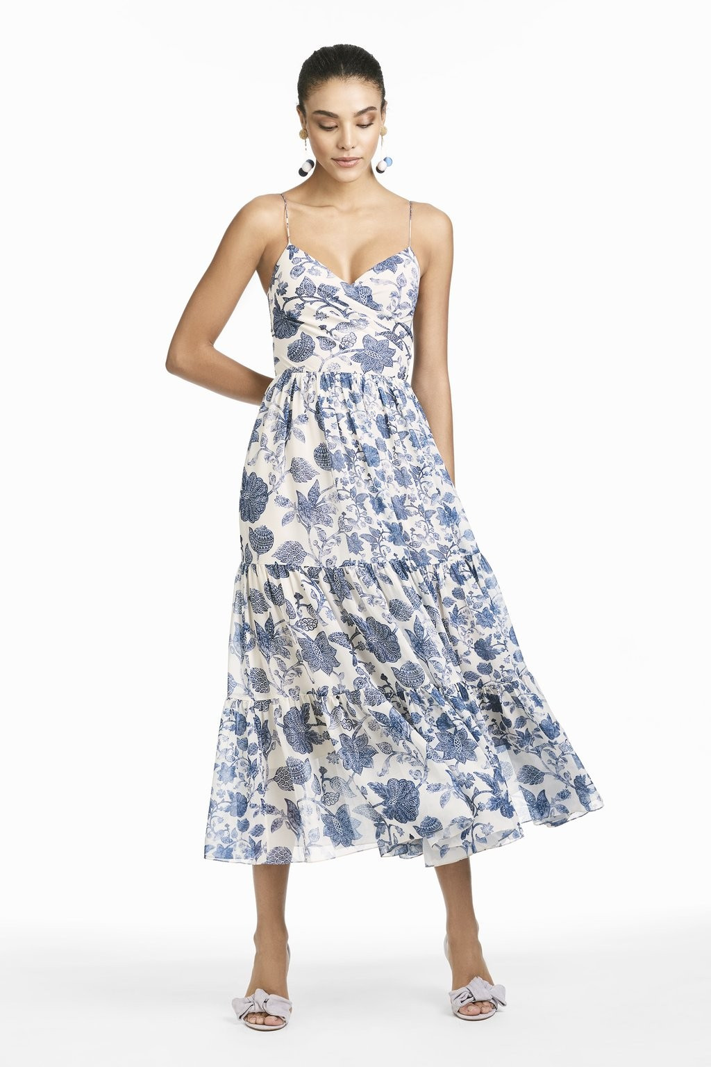 Dalia Dress - Indigo & Ivory Watercolor Tapestry | Sachin & Babi