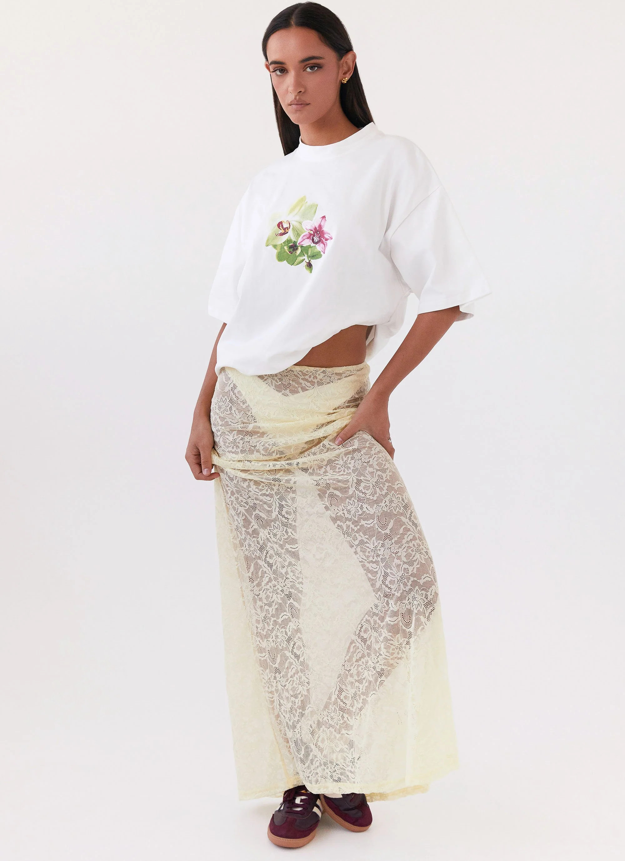 Atoir Lace Maxi Skirt - Yellow | Peppermayo (Global)