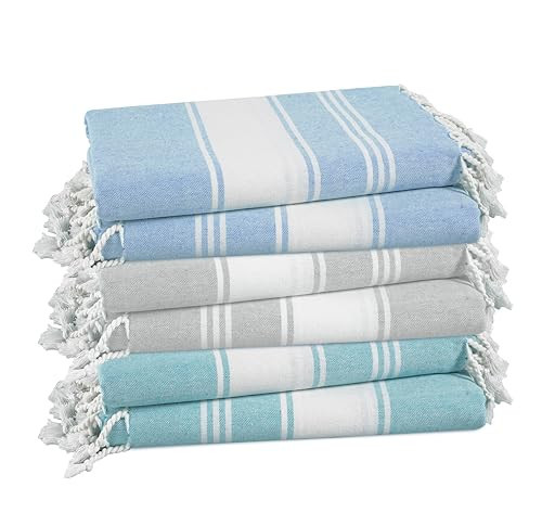 LANE LINEN Beach Towels 6 Pack, Bulk Beach Towels Oversized, Pool Towels for Adults, Pre-Washed, Sand Free Beach Towel, Fast Drying Beach Towel, 39"x71" - Classic Color | Amazon (US)
