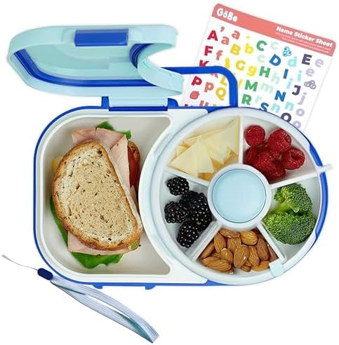 GoBe Kids Lunchbox with Small Snack Spinner Flip - Bundle with Hand Strap & Sticker Sheet, 2-in-1... | Amazon (US)