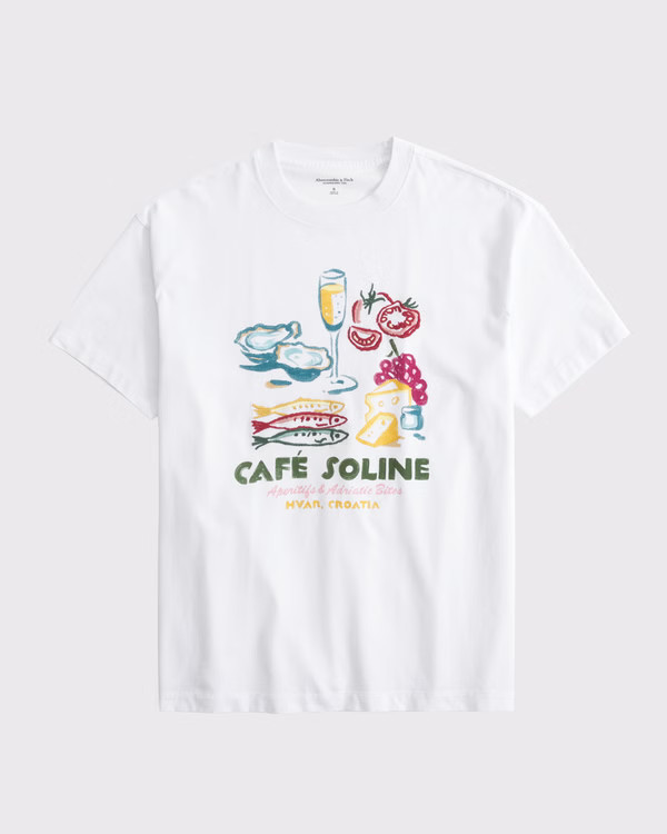 Oversized Cafe Graphic Tee | Abercrombie & Fitch (US)