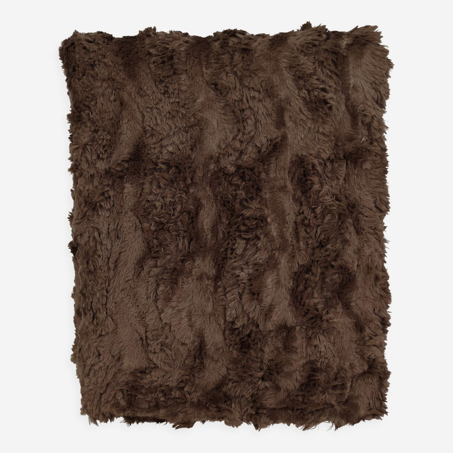 Brown Embossed Faux Fur Throw 140x200cm | TK Maxx