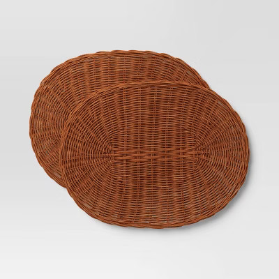 2pk Dark Woven Rattan Placemat - Threshold™ | Target