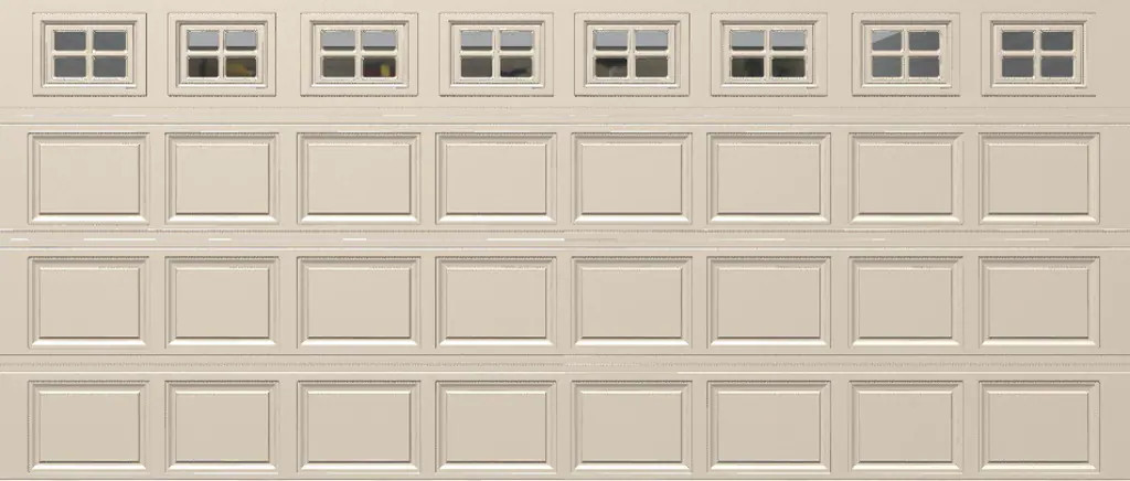 Wayne Dalton Classic Steel Model 8500 16-ft x 7-ft 16.22 R-Value Insulated Double Garage Door with Windows one_size in Brown | 8500CRALSTCKI167 | Lowe's
