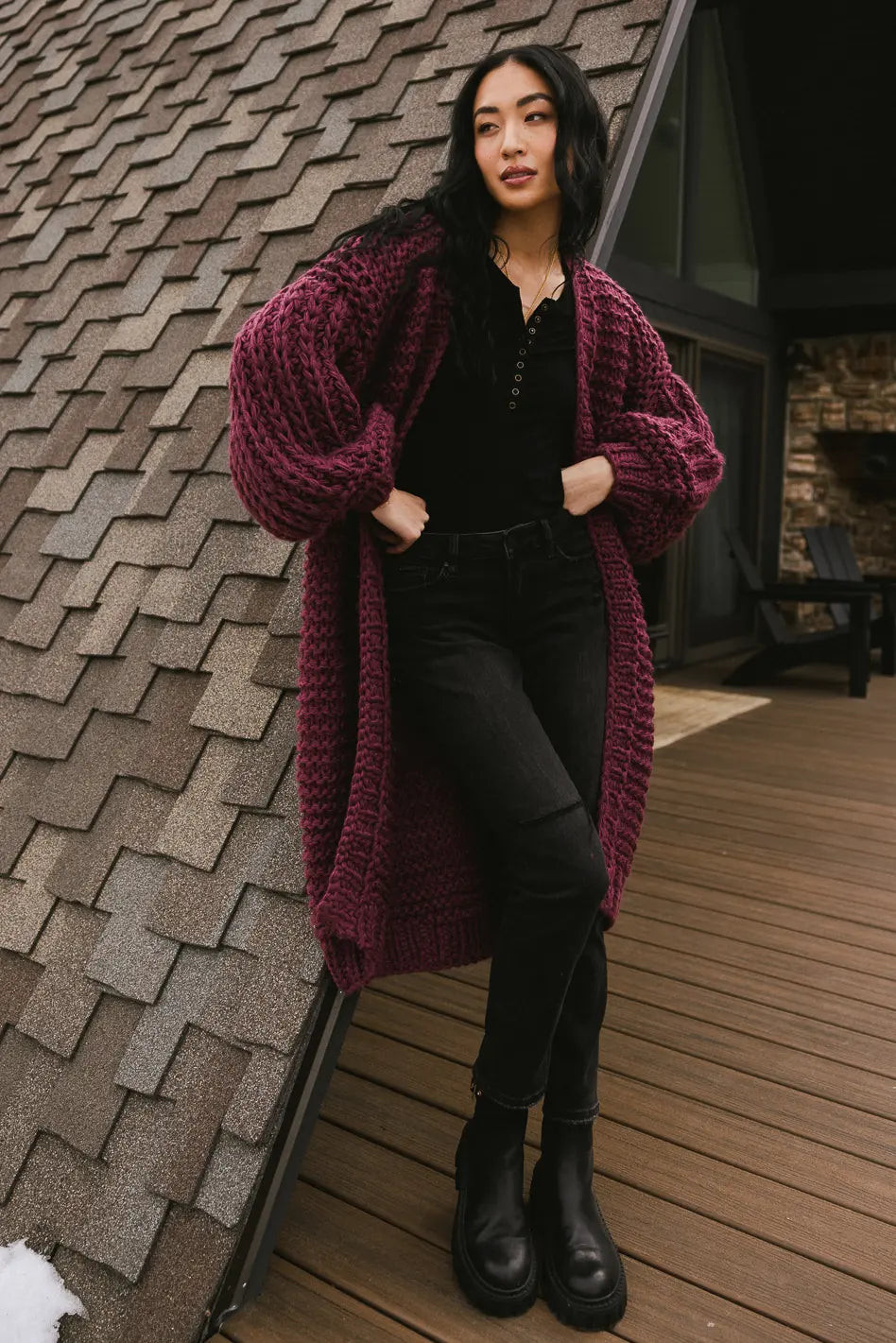 Marlee Long Cardigan in Purple | Böhme US