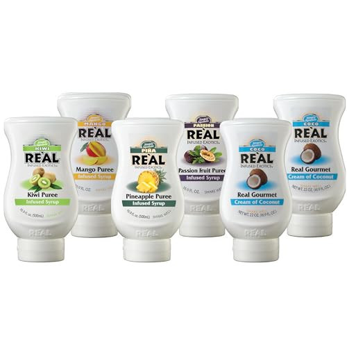 Reàl Infused Exotics Tropical Fruit Syrup Variety, 16.9 Fl Oz, 6 Pack | Amazon (US)