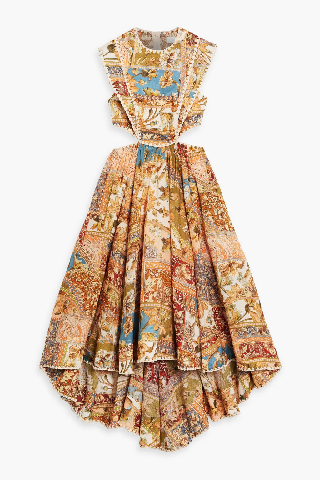 Chintz cutout printed ramie midi dress | The Outnet (US and CA)