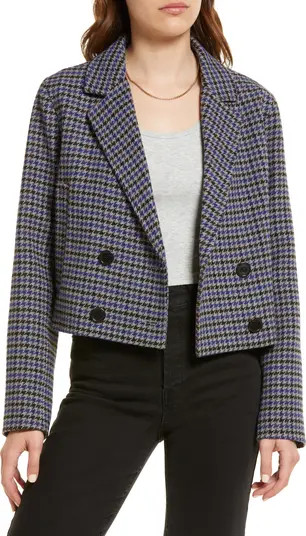 Houndstooth Crop Blazer | Nordstrom