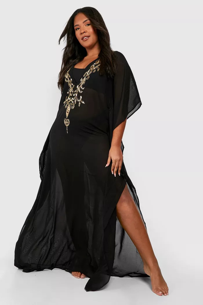 Plus Embellished Maxi Beach Kaftan | Boohoo.com (US & CA)