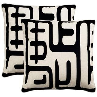SAFAVIEH Maize Black 18 in. x 18 in. Throw Pillow (Set of 2) | The Home Depot
