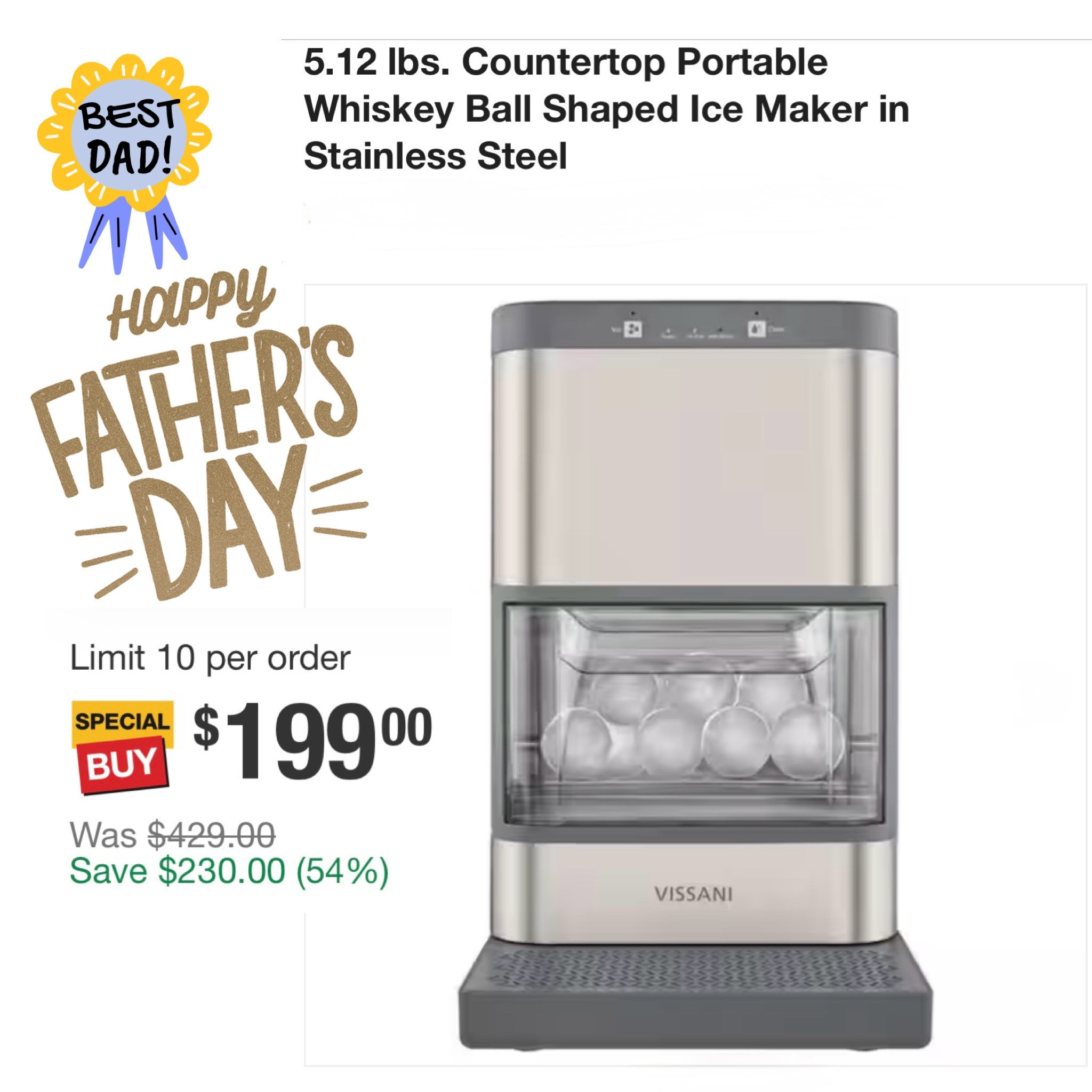 🔥Shop this limited time deal below ⬇️: Father’s Day Gift • Portable Ball Shaped Ice Maker $199 (was $429).

#fathersdaygift #PortableIceMaker #HomeStyle #whiskey

#LTKHome #LTKMens