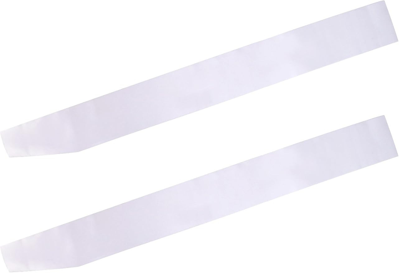 Blank Satin Sash Party Accessory for Wedding, Party Decorations and DIY, White (2) | Amazon (US)