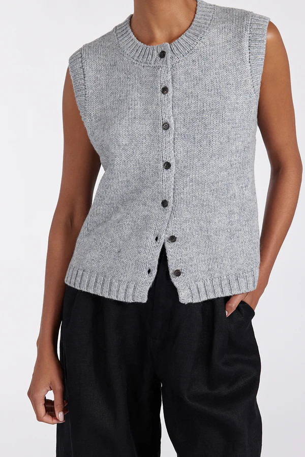FOSTER SILVER MARLE KNIT VEST | DISSH