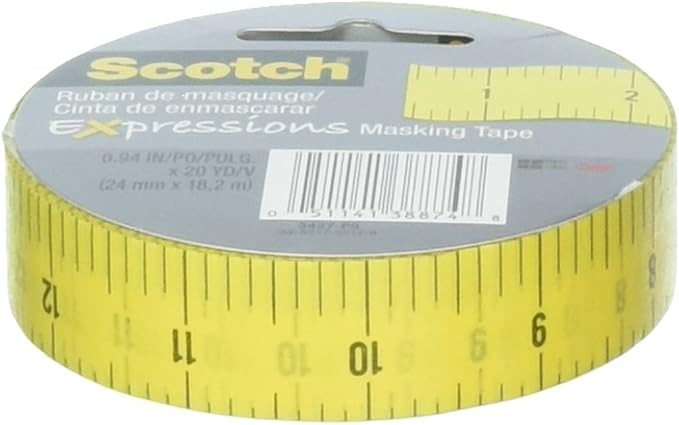 Scotch Brand MASKING TAPE MEASURE .94X20YD, 0.94 in x 20 yds, Multicolor | Amazon (US)