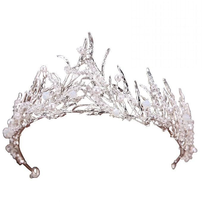 Miranda's Bridal Women's Bridal Tiaras Pageant Queen Crown Pearl Headbands for Shooting | Amazon (US)