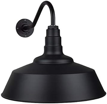 Steel Lighting Co. The Redondo Gooseneck Barn Light, Matte Black, 20” Dome - Farmhouse Light Fixture | Amazon (US)