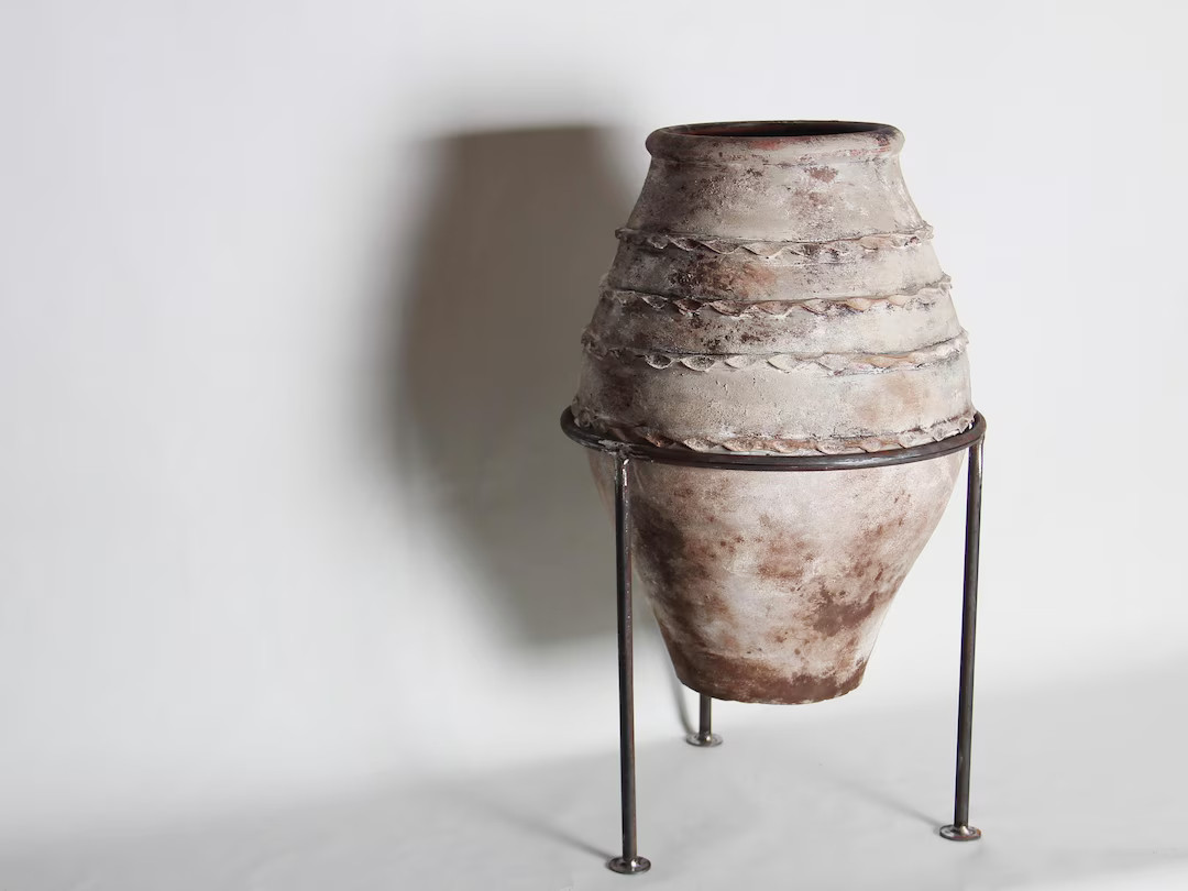 Large Hand-made Antique Vase | Wabi Sabi Clay Vase | Turkish Vintage Amphora | Vintage Pottery - ... | Etsy (US)