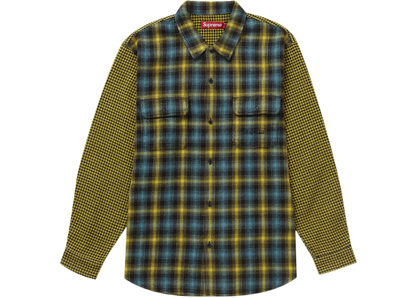 Supreme Houndstooth Plaid Flannel ShirtYellow | StockX