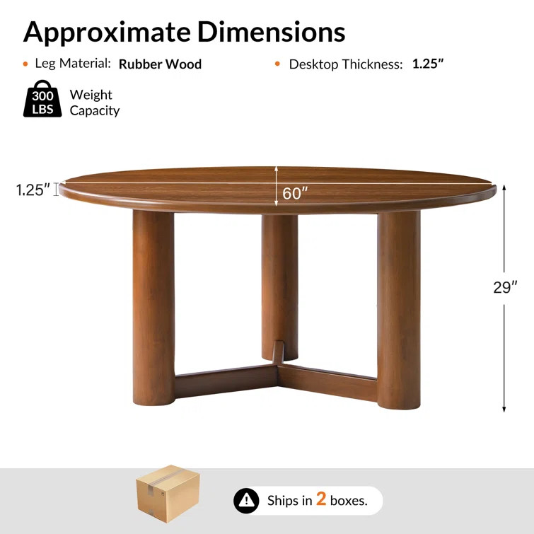 Ciley 60'' Farmhouse Solid Wood Round Dining Table | Wayfair North America