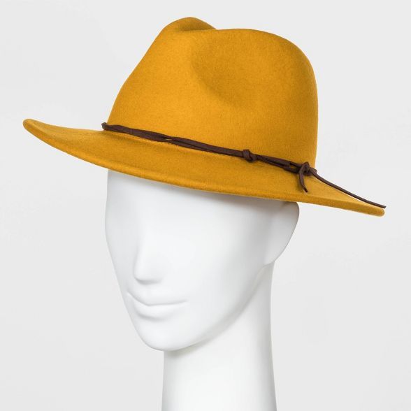 Women's Felt Fedora Hat - Universal Thread™ Yellow One Size | Target