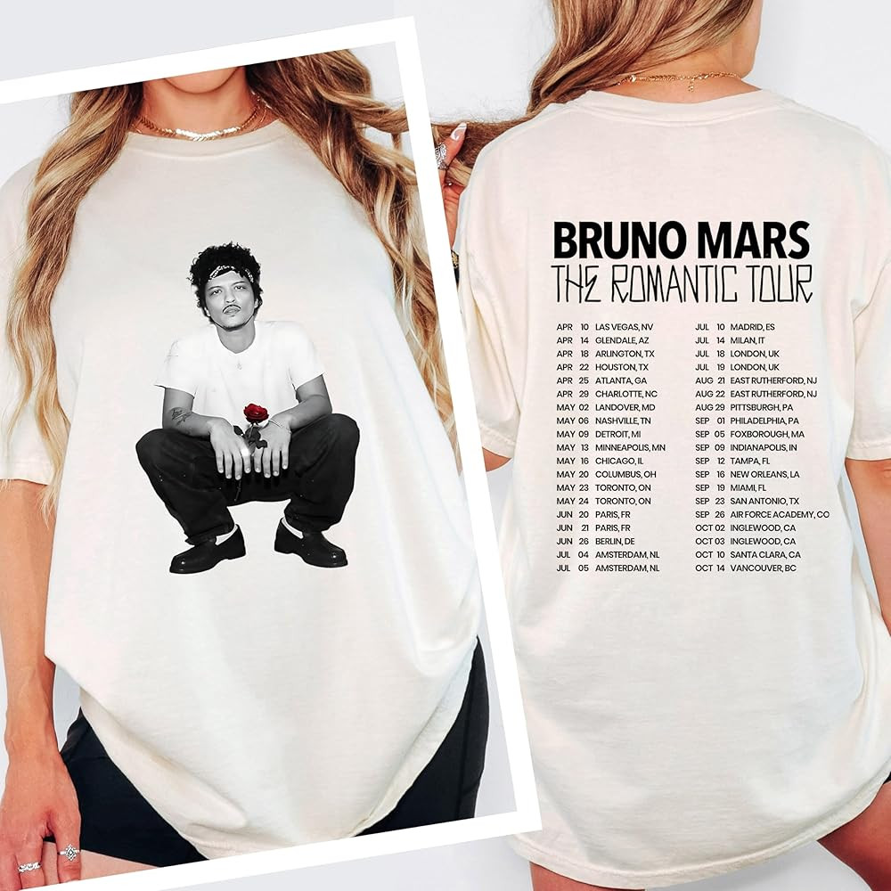 Bruno Merch Concert Shirt, The Romantic Tour 2026 T-Shirt, Music Fan Gift Tee Pepper | Amazon (US)