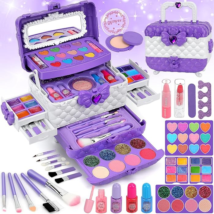 Teensymic Kids Makeup Kit, 54PCS Little Girls Princess Make Up Toys, Purple | Amazon (CA)