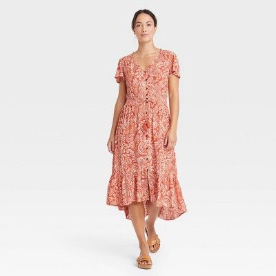 Women's Flutter Short Sleeve Smocked Detail Dress - Knox Rose™ | Target