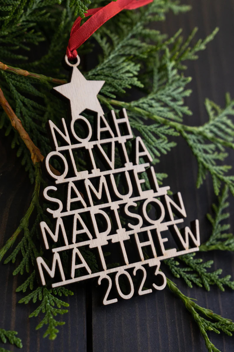 Family Christmas Ornament Personalized Ornament With Names - Etsy | Etsy (US)