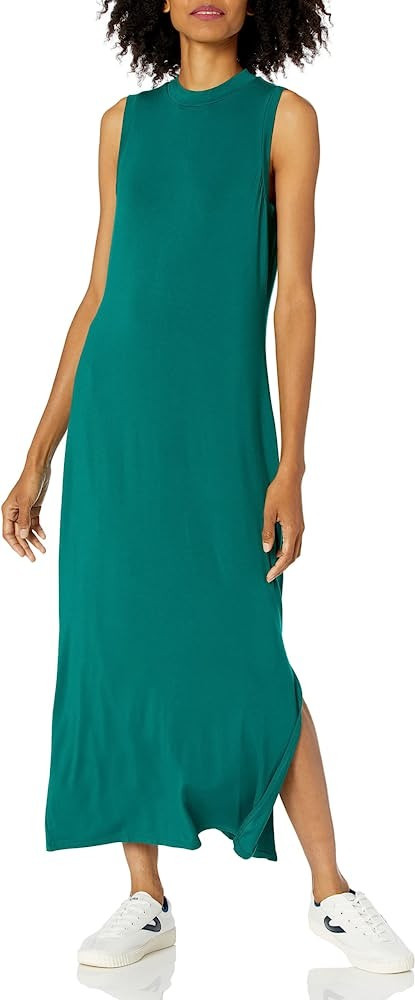 Daily Ritual Women's Jersey Sleeveless Mock Neck Maxi Dress | Amazon (US)