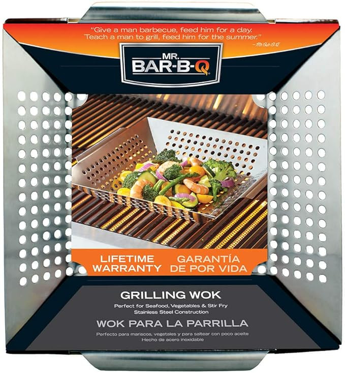 Mr. Bar-B-Q 06034Y Stainless Steel Vegetable Grill Basket | Perfect for Cooking Crispy Vegetables... | Amazon (US)