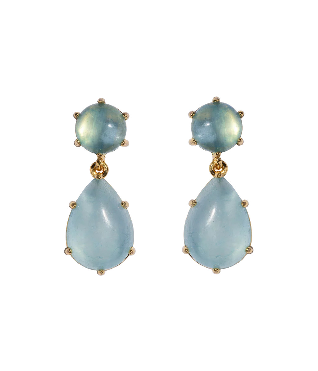 Elia Drop Earrings in Aquamarine | Over The Moon