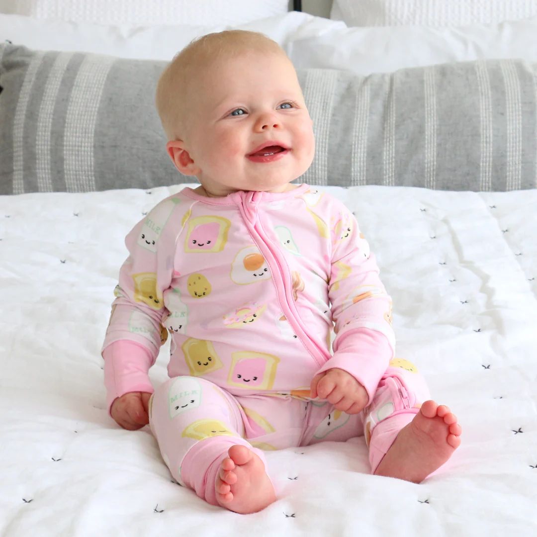 Breakfast In Bed Convertible Zip Romper | Pink* | Caden Lane