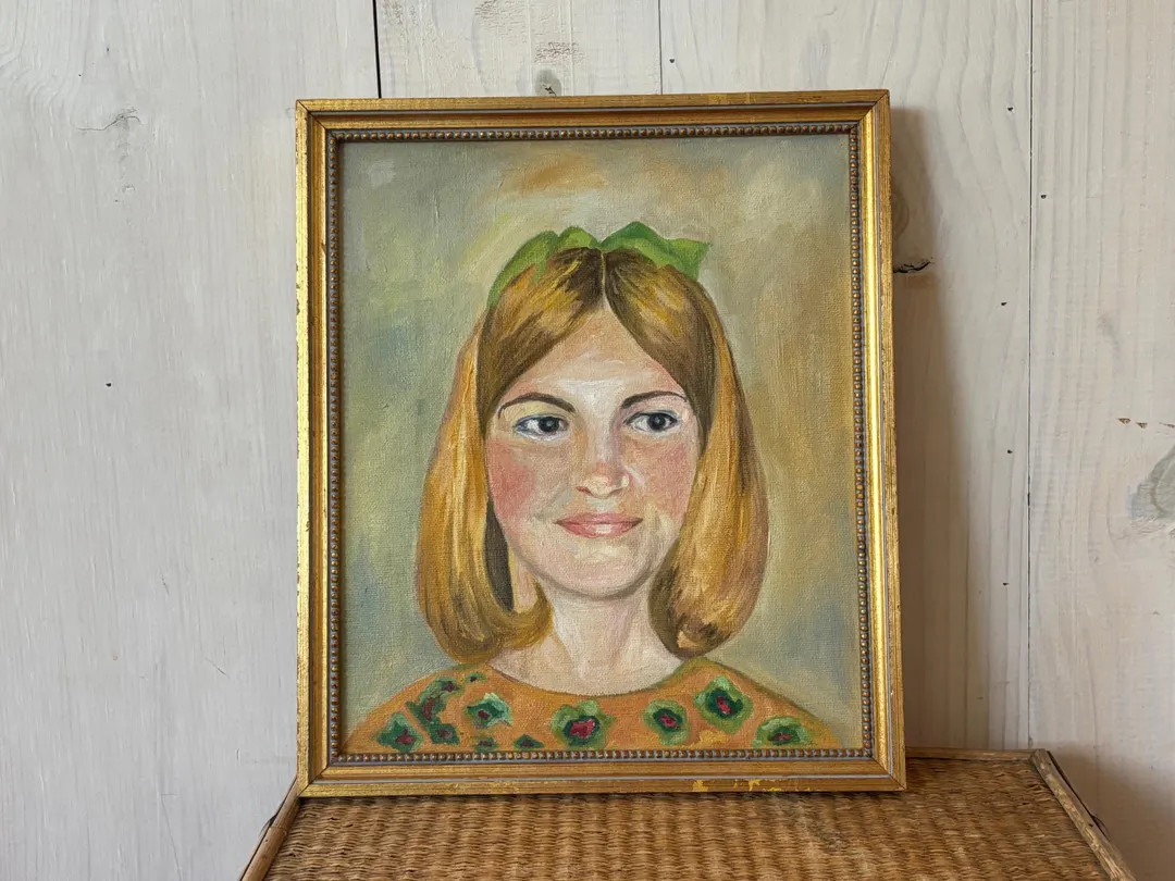 vintage portrait, girl portrait, gallery wall, portrait wall, cottage core, old portrait, MCM por... | Etsy (US)