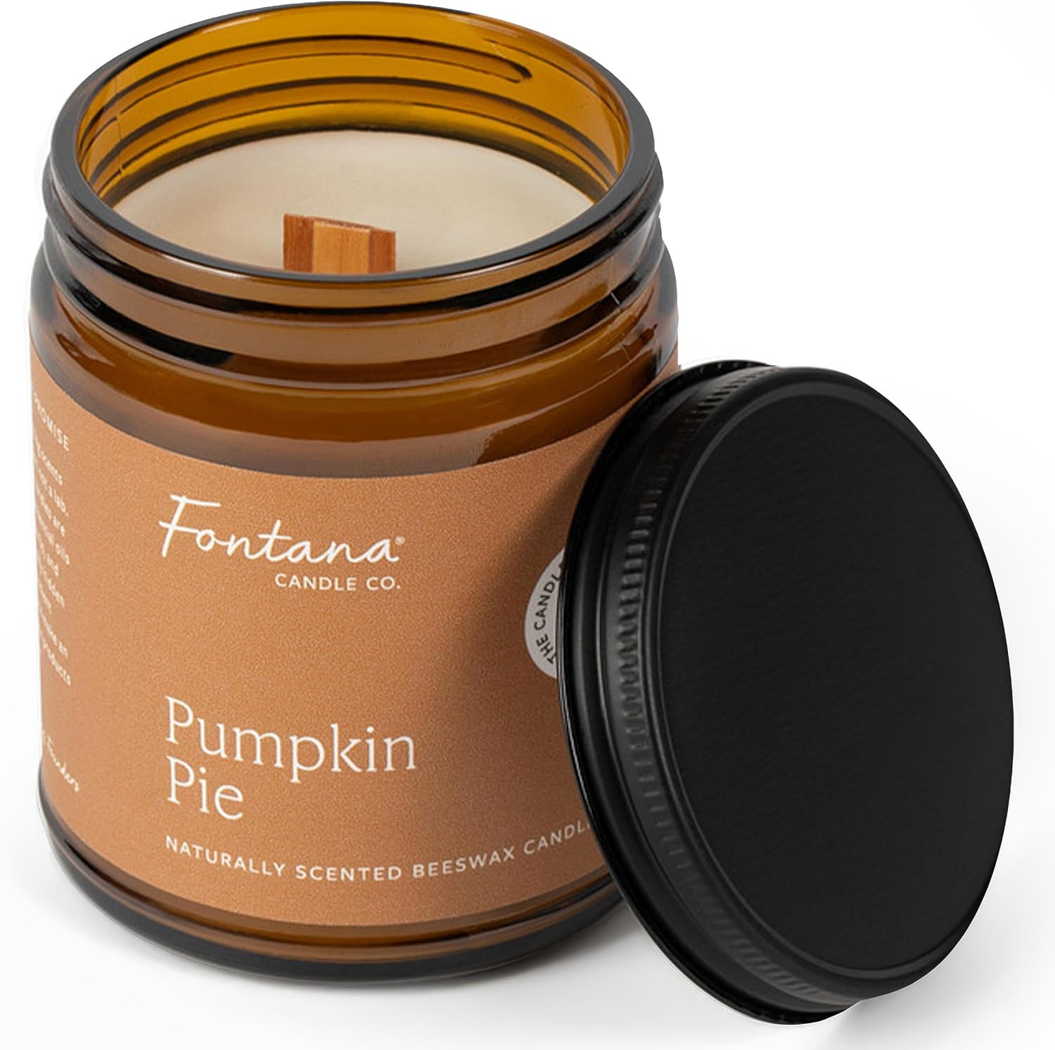 Fontana Candle Co Wood Wick Beeswax Candle, Pumpkin Pie | Amazon (US)
