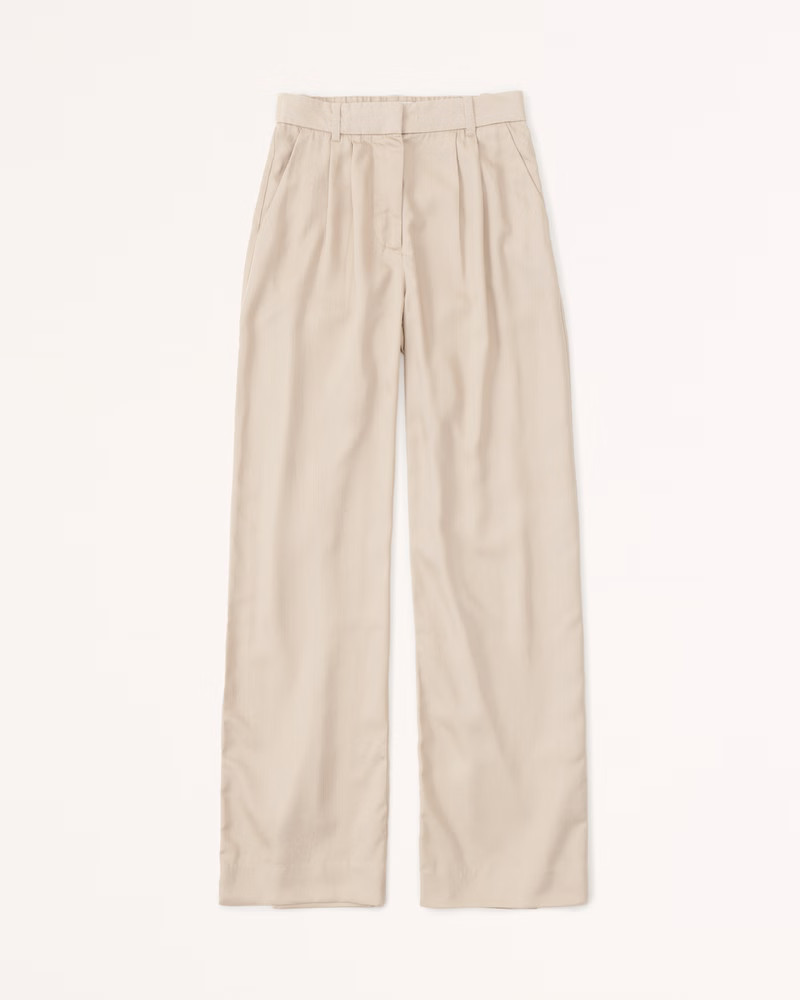 Tailored Lightweight Drapey Wide Leg Pant | Abercrombie & Fitch (US)
