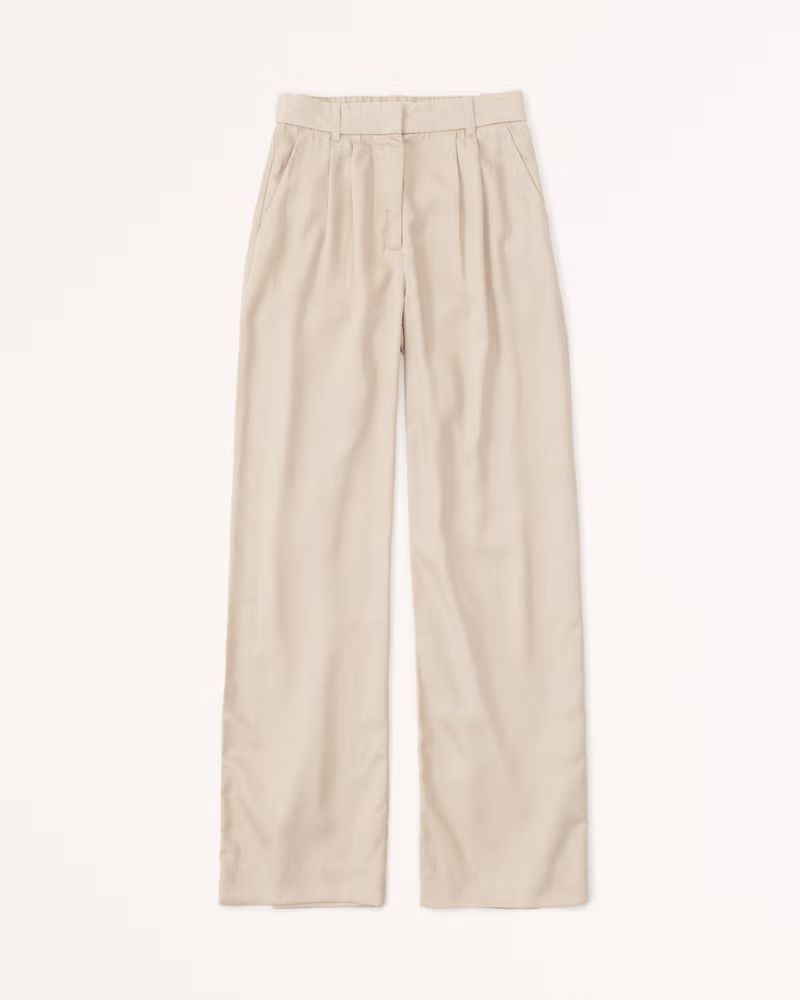 Drapey Lightweight Tailored Wide Leg Pants | Abercrombie & Fitch (US)