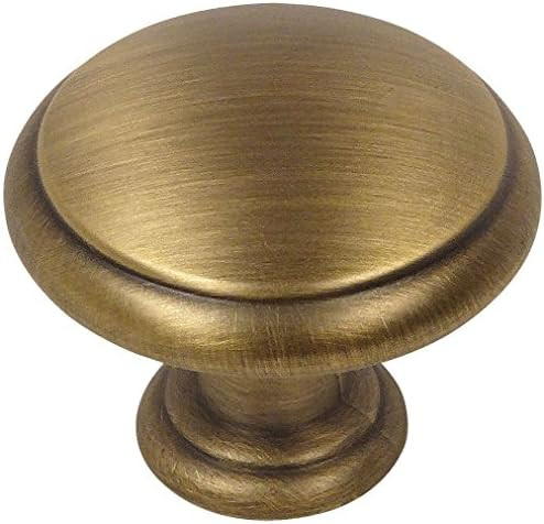25 Pack - Cosmas 5422BAB Brushed Antique Brass Cabinet Hardware Mushroom Knob | Amazon (US)